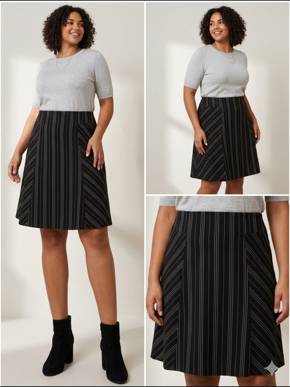RAGBlack Multi-Directional Pinstripe Skirt